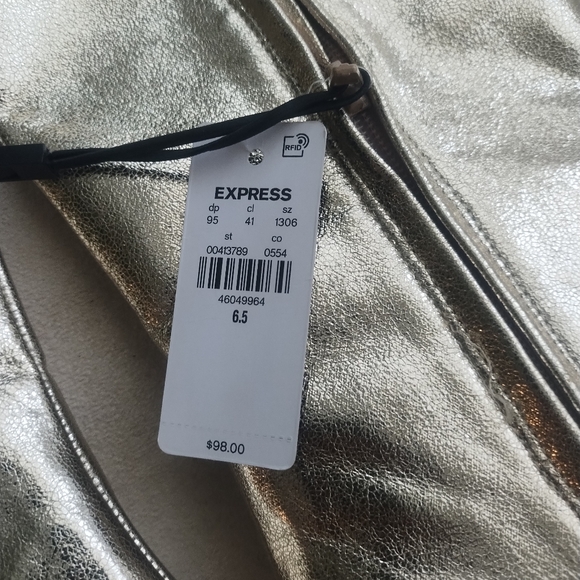 Elegant Express Gold Knee-High Boots 6.5 New - Picture 2 of 6